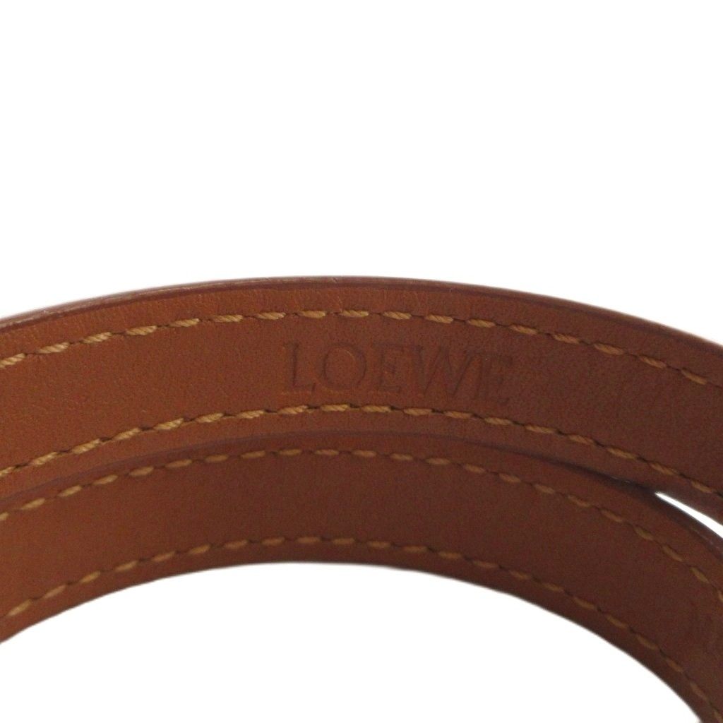 Loewe Bracelet Leather Logo Bangle Brown — view 5