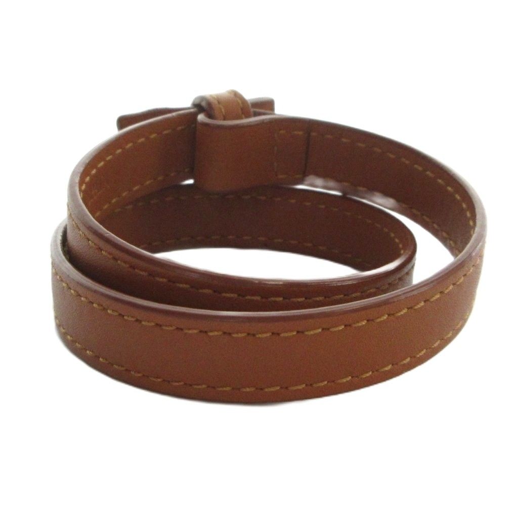 Loewe Bracelet Leather Logo Bangle Brown — view 3