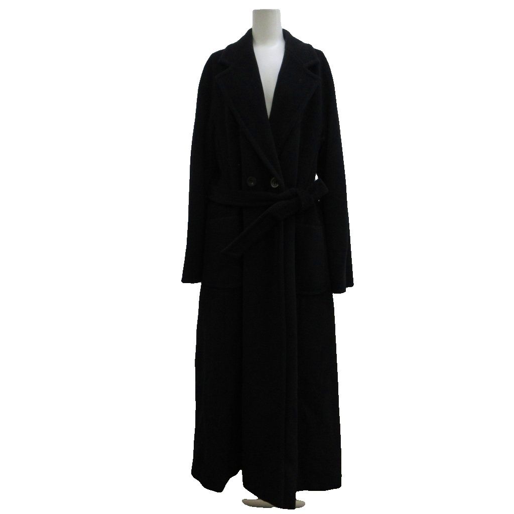 Max Mara Maxma Coat 44 Black White Tag Double Breasted Long Sleeve Length PP