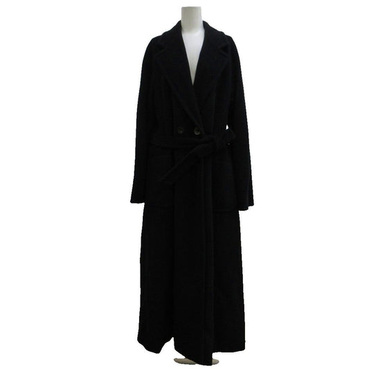 Max Mara Maxma Coat 44 Black White Tag Double Breasted Long Sleeve Length PP