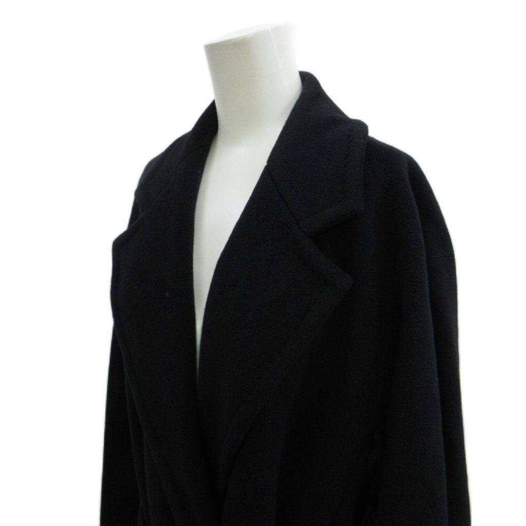 Max Mara Maxma Coat 44 Black White Tag Double Breasted Long Sleeve Length PP — view 4