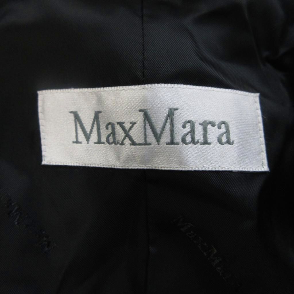 Max Mara Maxma Coat 44 Black White Tag Double Breasted Long Sleeve Length PP — view 5