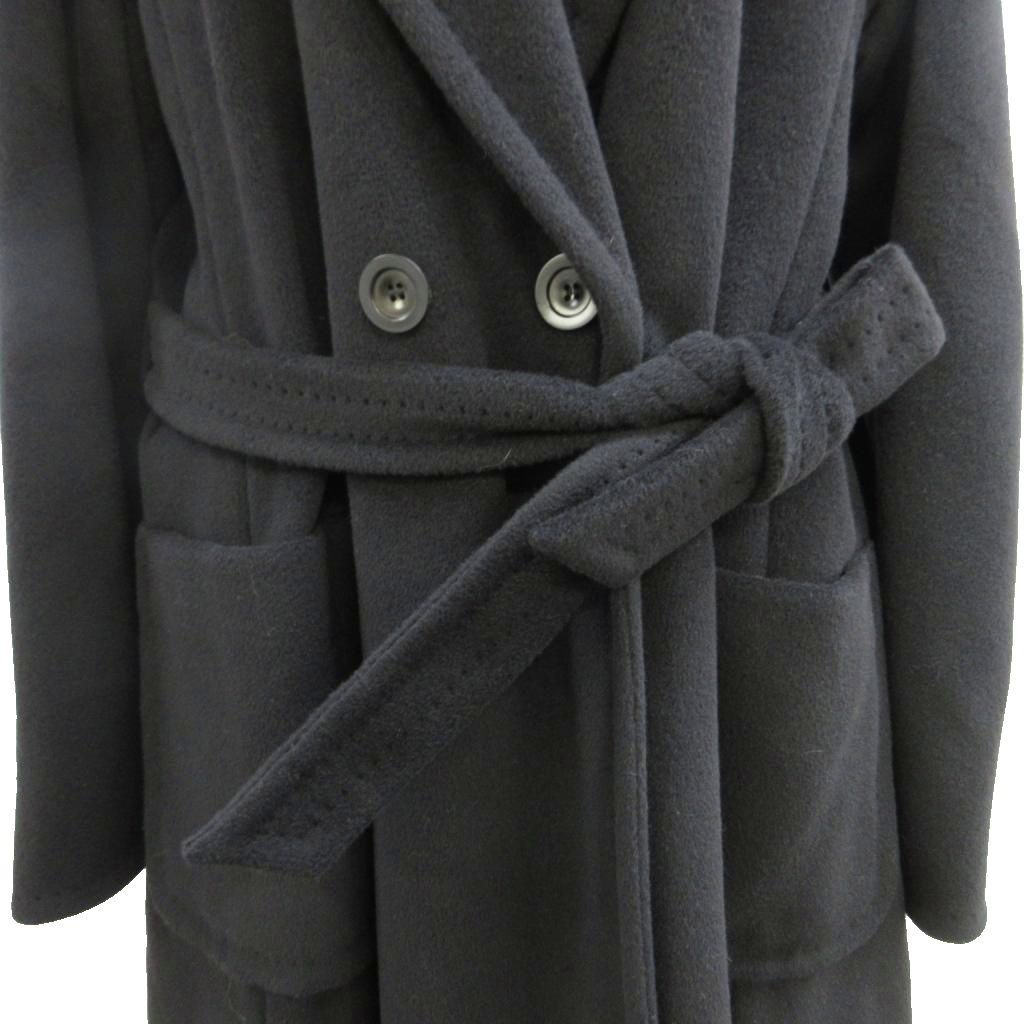 Max Mara Maxma Coat 44 Black White Tag Double Breasted Long Sleeve Length PP — view 6