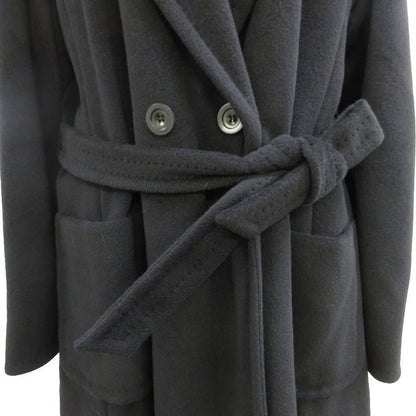 Max Mara Maxma Coat 44 Black White Tag Double Breasted Long Sleeve Length PP — view 6
