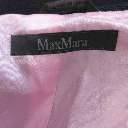 Max Mara Coat Outer Wool 42 Black Tweed Visual Decoration Long Sleeve Length PP — view 5