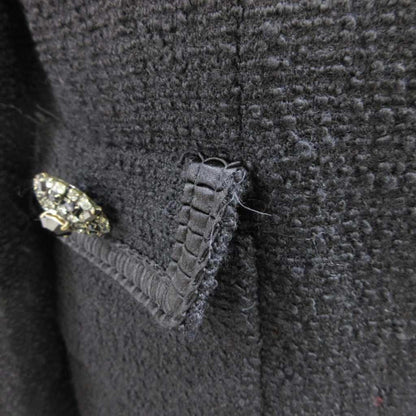 Max Mara Coat Outer Wool 42 Black Tweed Visual Decoration Long Sleeve Length PP — view 9