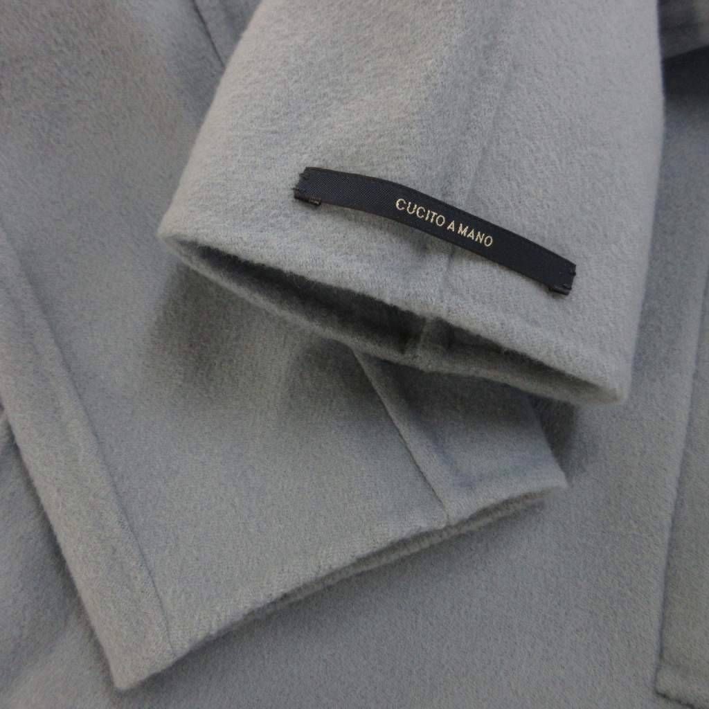 Max Mara S Maxma 'S Cucito a Mano Coat Outer 38 Blue Gray Double Breasted Long — view 6