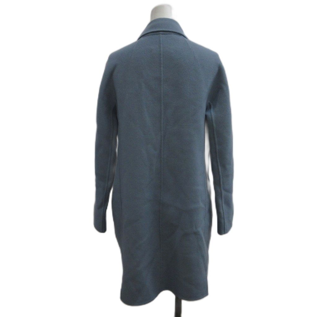 Max Mara S Maxma 'S Cucito a Mano Coat Outer 38 Blue Gray Double Breasted Long — view 2