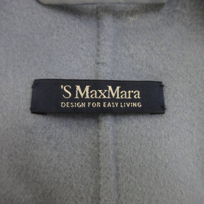 Max Mara S Maxma 'S Cucito a Mano Coat Outer 38 Blue Gray Double Breasted Long — view 5