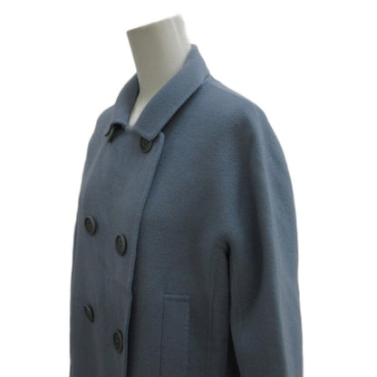 Max Mara S Maxma 'S Cucito a Mano Coat Outer 38 Blue Gray Double Breasted Long — view 4