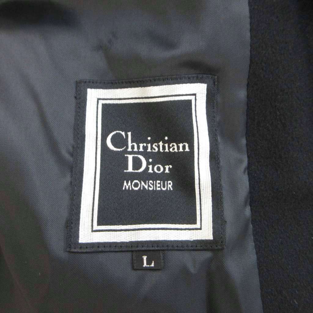 Dior Soutien Collar Coat Outer Wool L Black Long Sleeve PP — view 5