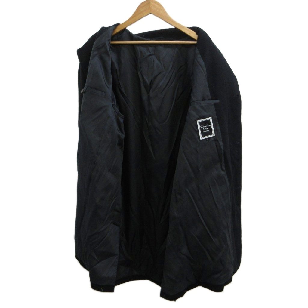Dior Soutien Collar Coat Outer Wool L Black Long Sleeve PP — view 4