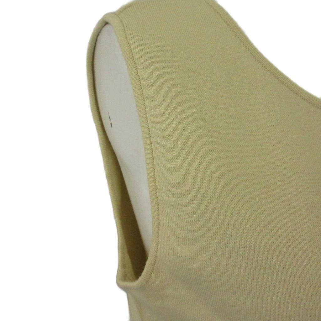 Chanel Knit Vest Sleeveless Pullover Crew Neck Logo Plate 42 XL Ivory — view 9