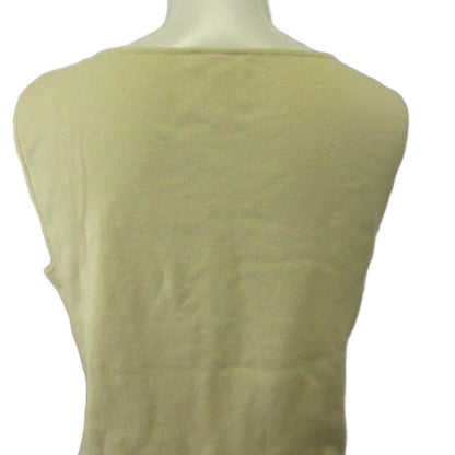 Chanel Knit Vest Sleeveless Pullover Crew Neck Logo Plate 42 XL Ivory — view 6