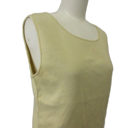Chanel Knit Vest Sleeveless Pullover Crew Neck Logo Plate 42 XL Ivory — view 7
