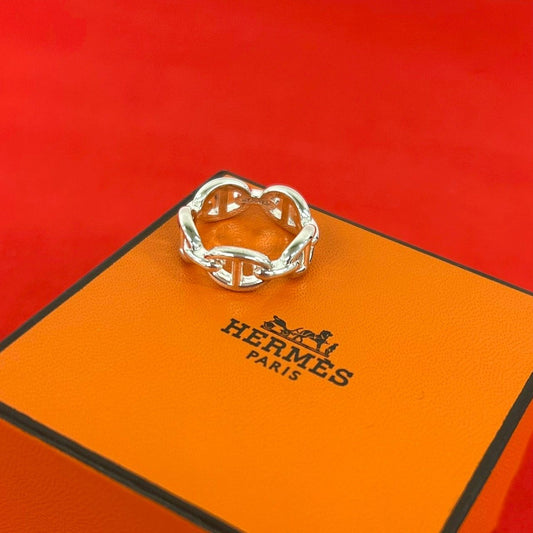 Hermes Chaine D'ancre Ring 925 Sterling Silver