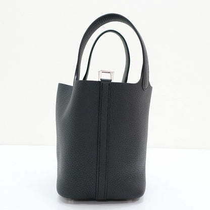 Hermes Heaven Picotin Lock PM Black Silver Taurillon Manufactured Around — view 3