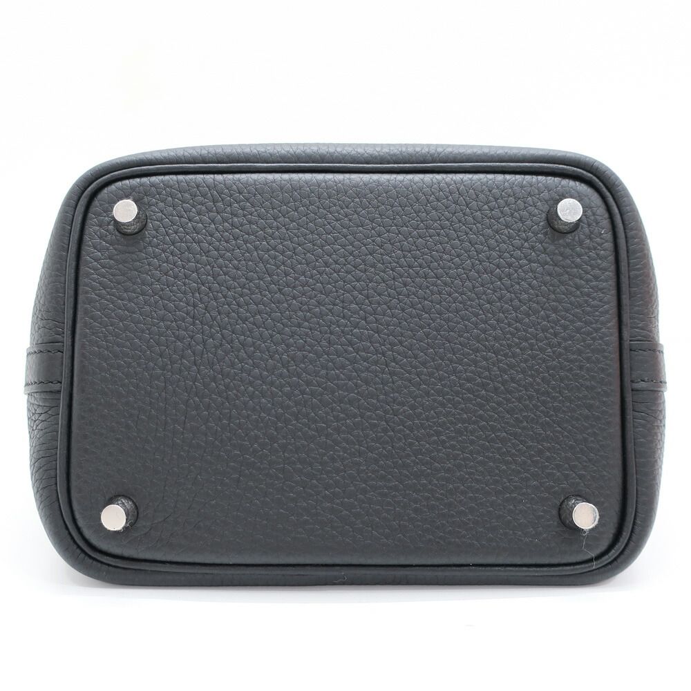 Hermes Heaven Picotin Lock PM Black Silver Taurillon Manufactured Around — view 5