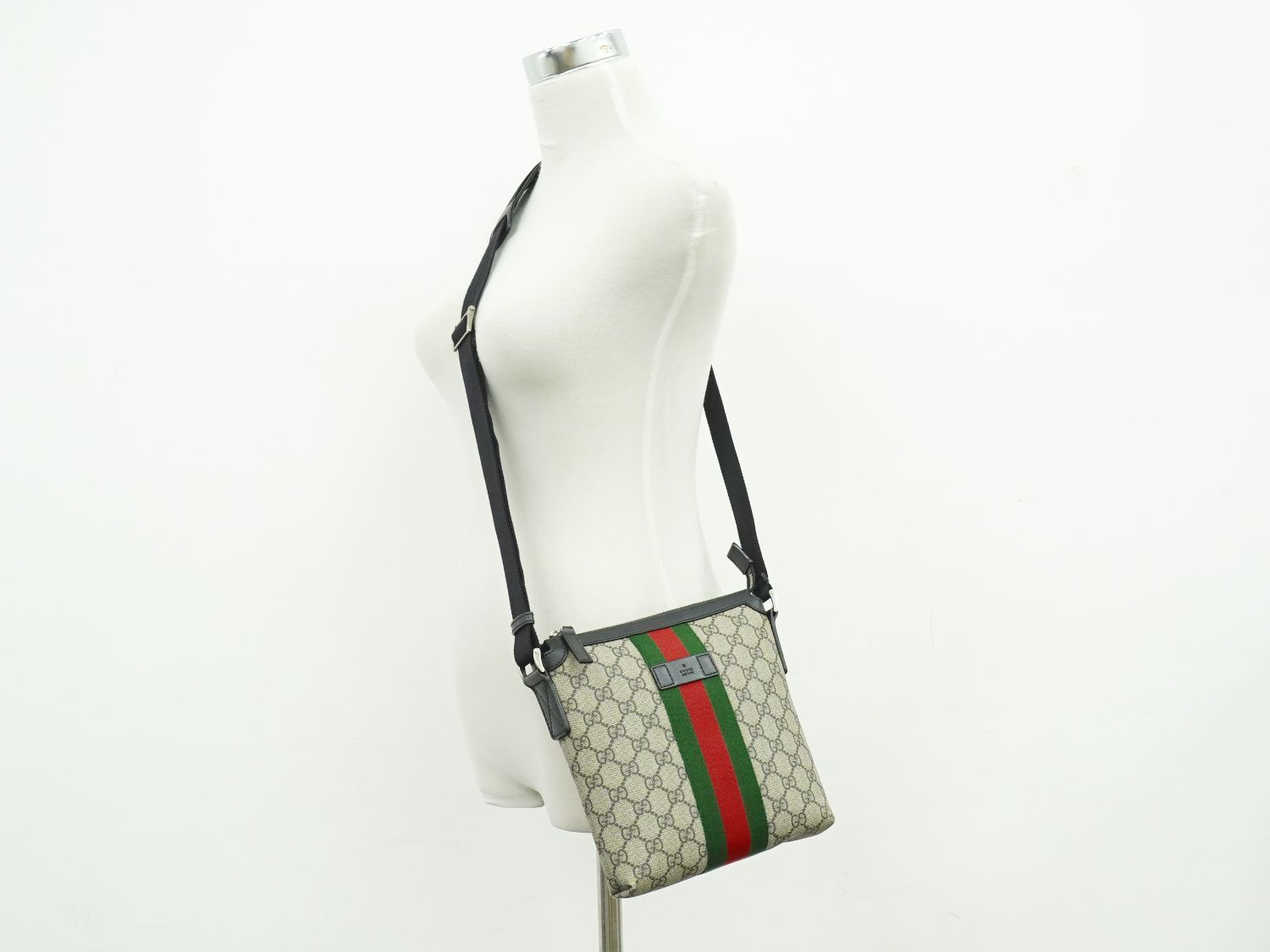 Gucci Sherry Line GG Supreme Shoulder Bag Pochette Beige Shelly — view 6
