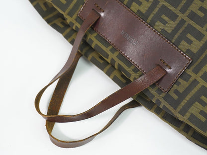 Fendi Zucca Tote Canvas Brown — view 4