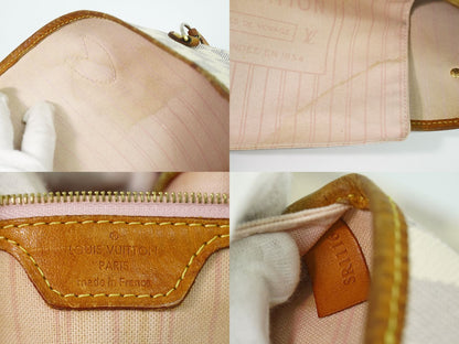 Louis Vuitton LV Neverfull Damier Azur Tote White Gray — view 9