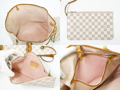 Louis Vuitton LV Neverfull Damier Azur Tote White Gray — view 8