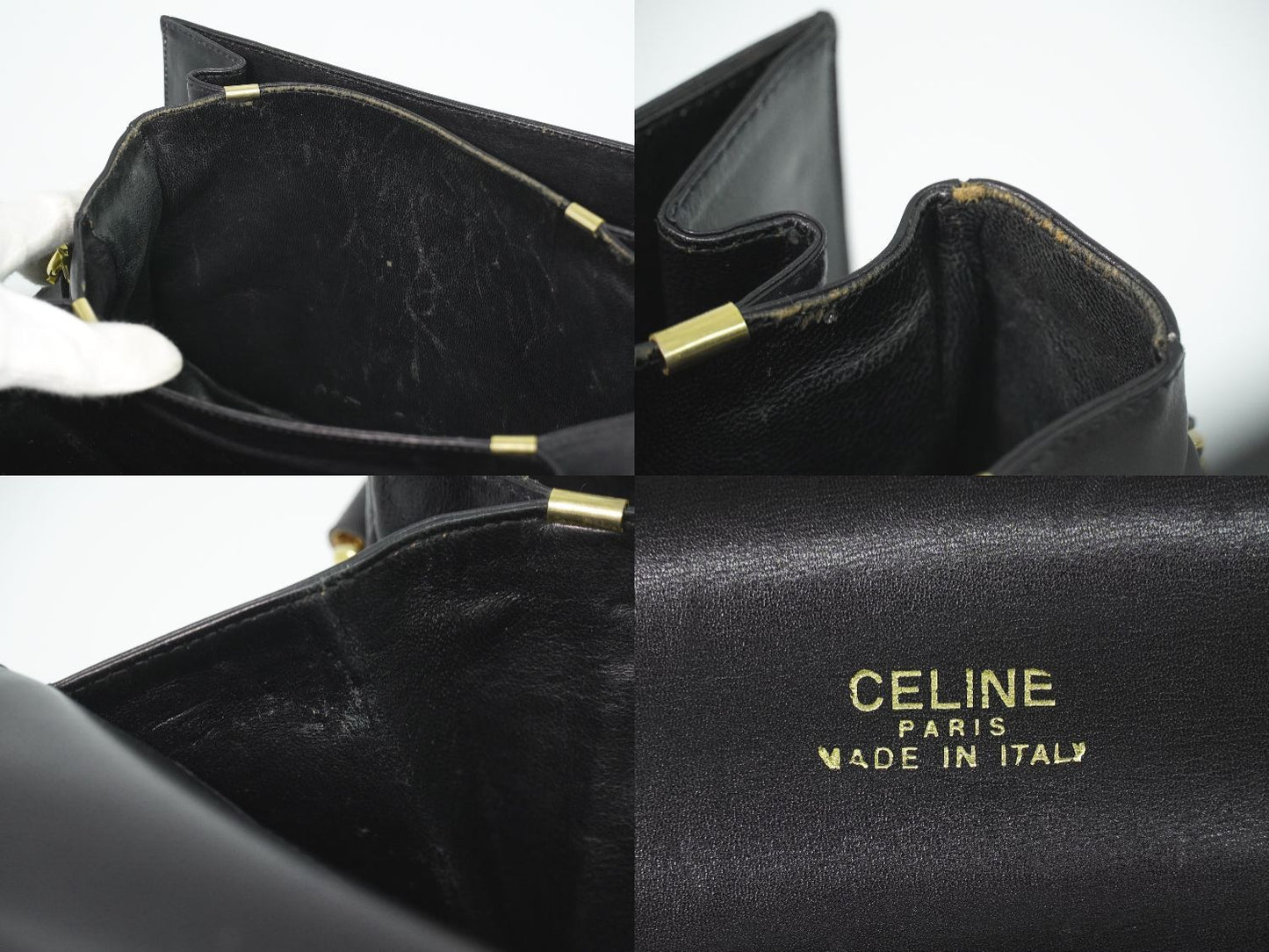 Celine Carriage Shoulder Bag Leather Black — view 9