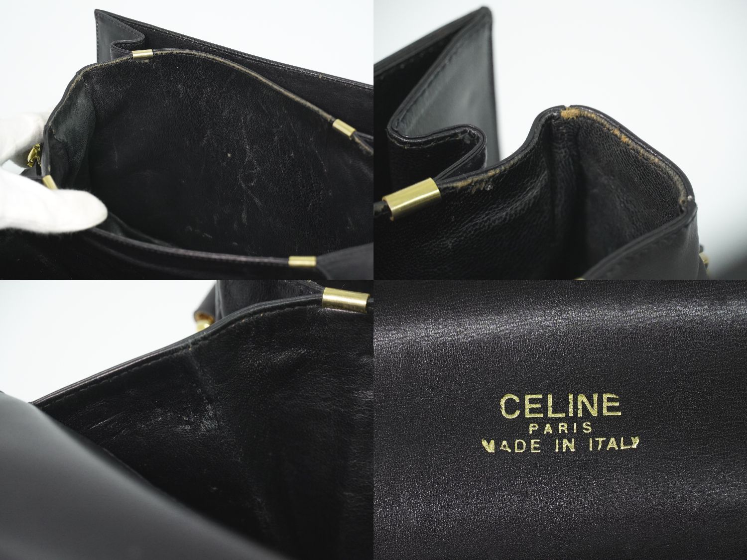 Celine Carriage Shoulder Bag Leather Black — view 9