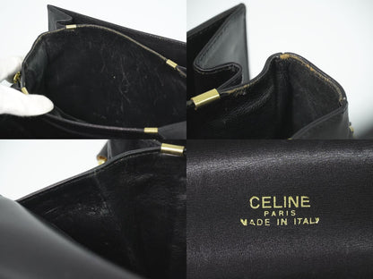 Celine Carriage Shoulder Bag Leather Black — view 9