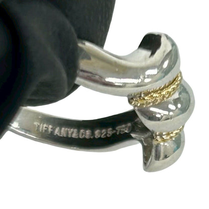 Tiffany & Co Vintage Twist Ring 925 Sterling Silver Gold — view 3