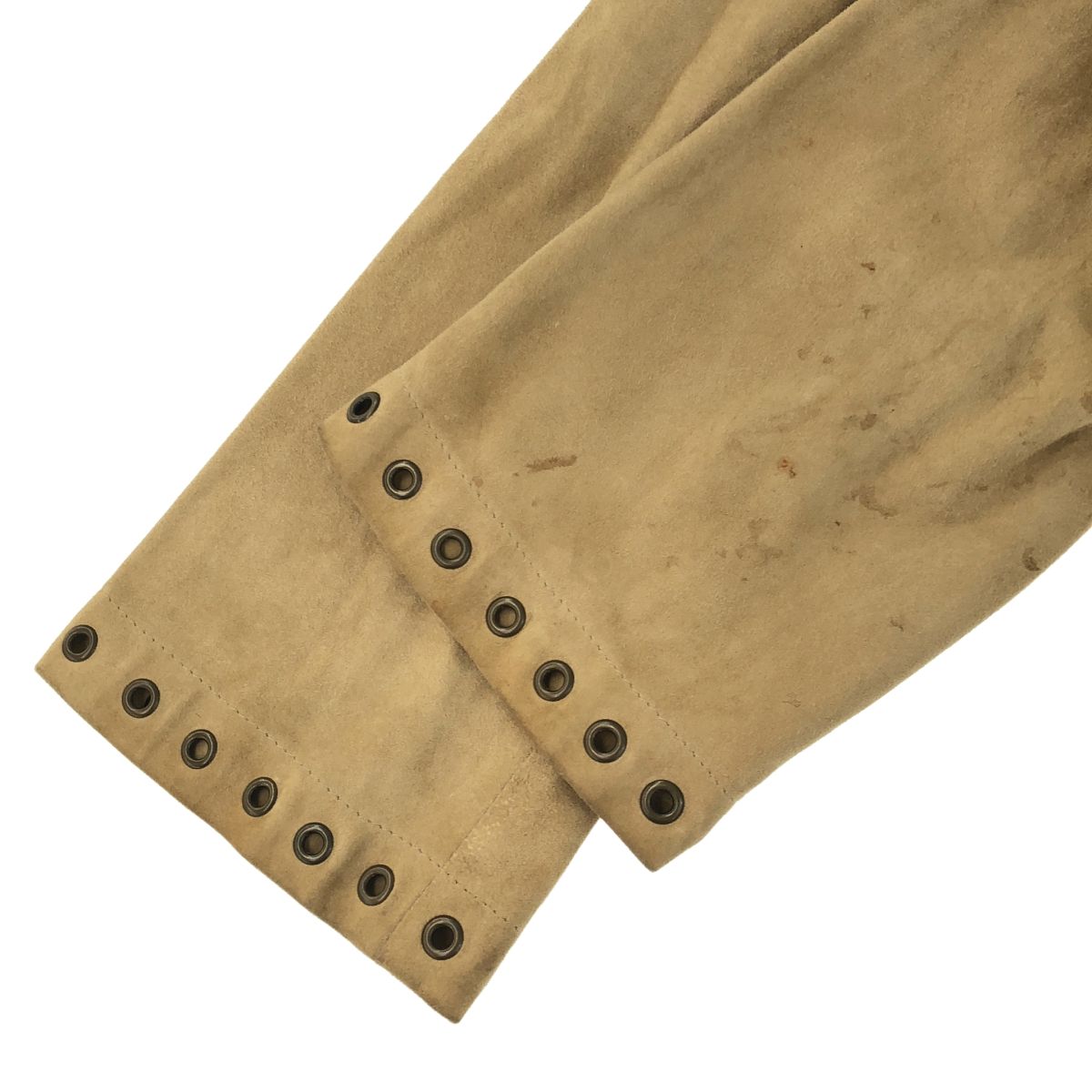 Celine Vintage Eyelet Suede Leather Dress 2 Beige 34 — view 4