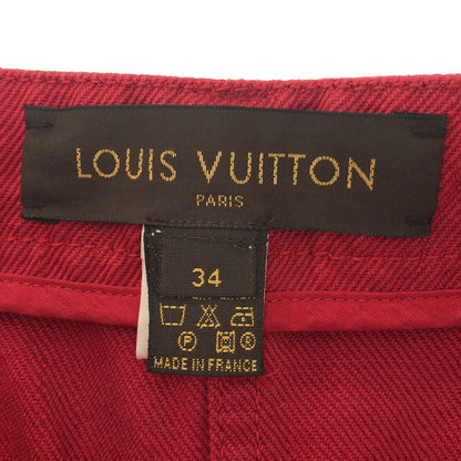 Louis Vuitton Flare Denim Skirt Red 34 — view 3