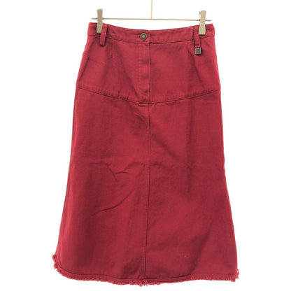 Louis Vuitton Flare Denim Skirt Red 34