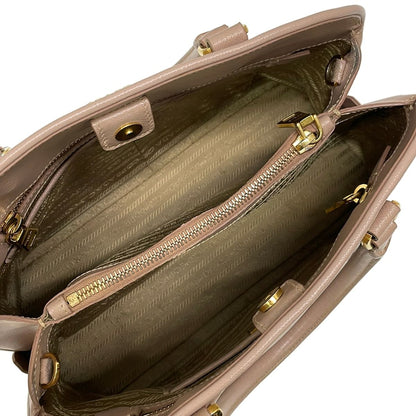 Prada Handbag Galleria Bag Pink Beige Leather — view 7