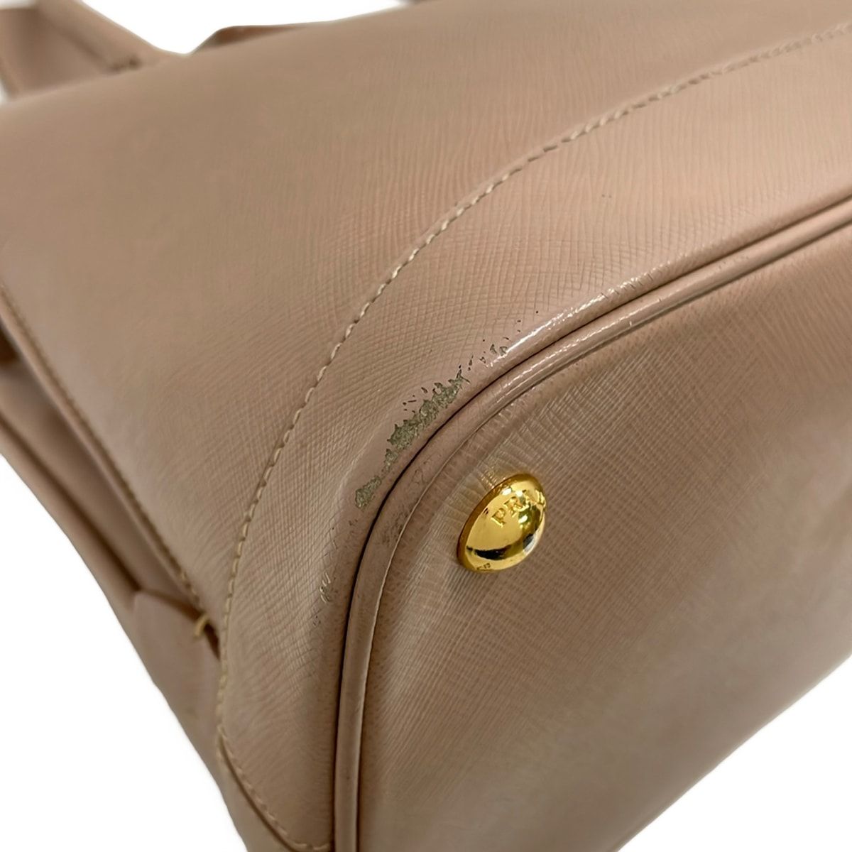 Prada Handbag Galleria Bag Pink Beige Leather — view 6