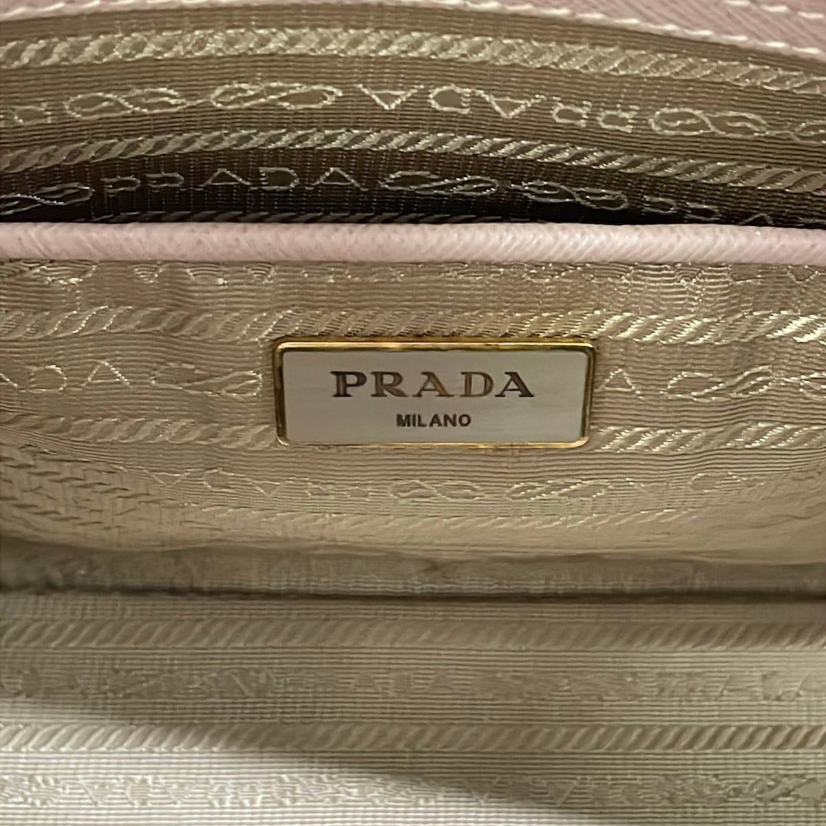 Prada Handbag Galleria Bag Pink Beige Leather — view 9