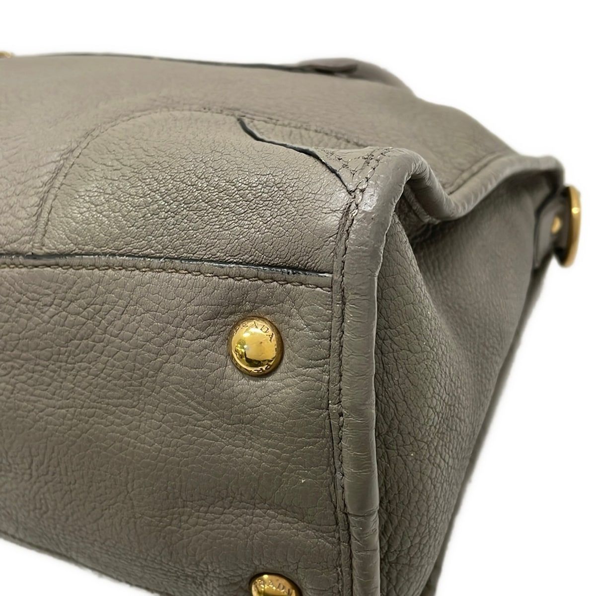 Prada Handbag Gray Leather — view 6