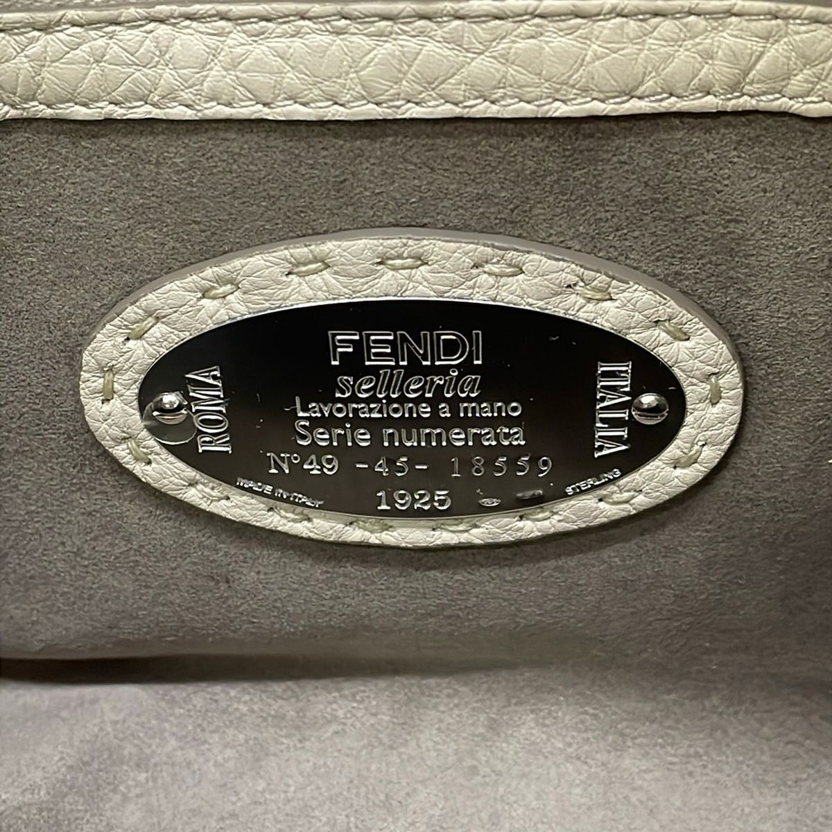 Fendi Handbag Ray Selleria Beige Leather — view 9