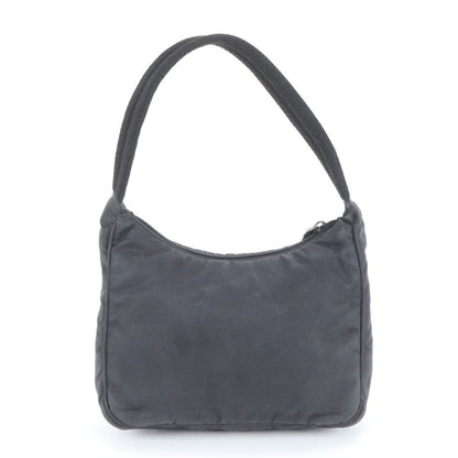 Prada Tessuto Nylon Triangle Logo Handbag Tote Black — view 3