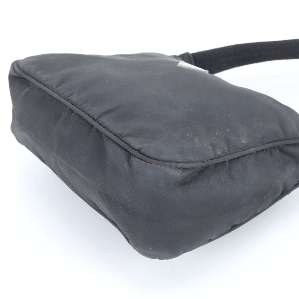 Prada Tessuto Nylon Triangle Logo Handbag Tote Black — view 6