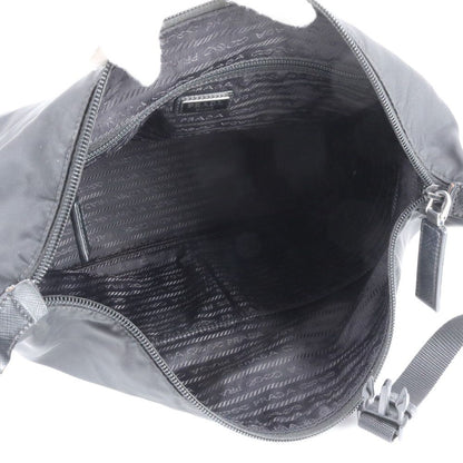 Prada Tessuto Nylon Triangle Logo Pouch Leather Handbag Tote — view 7