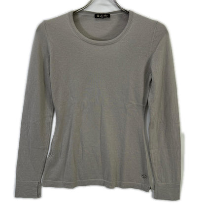 Loro Piana Cashmere Crew Neck Long Sleeve Knit Sweater Top 38