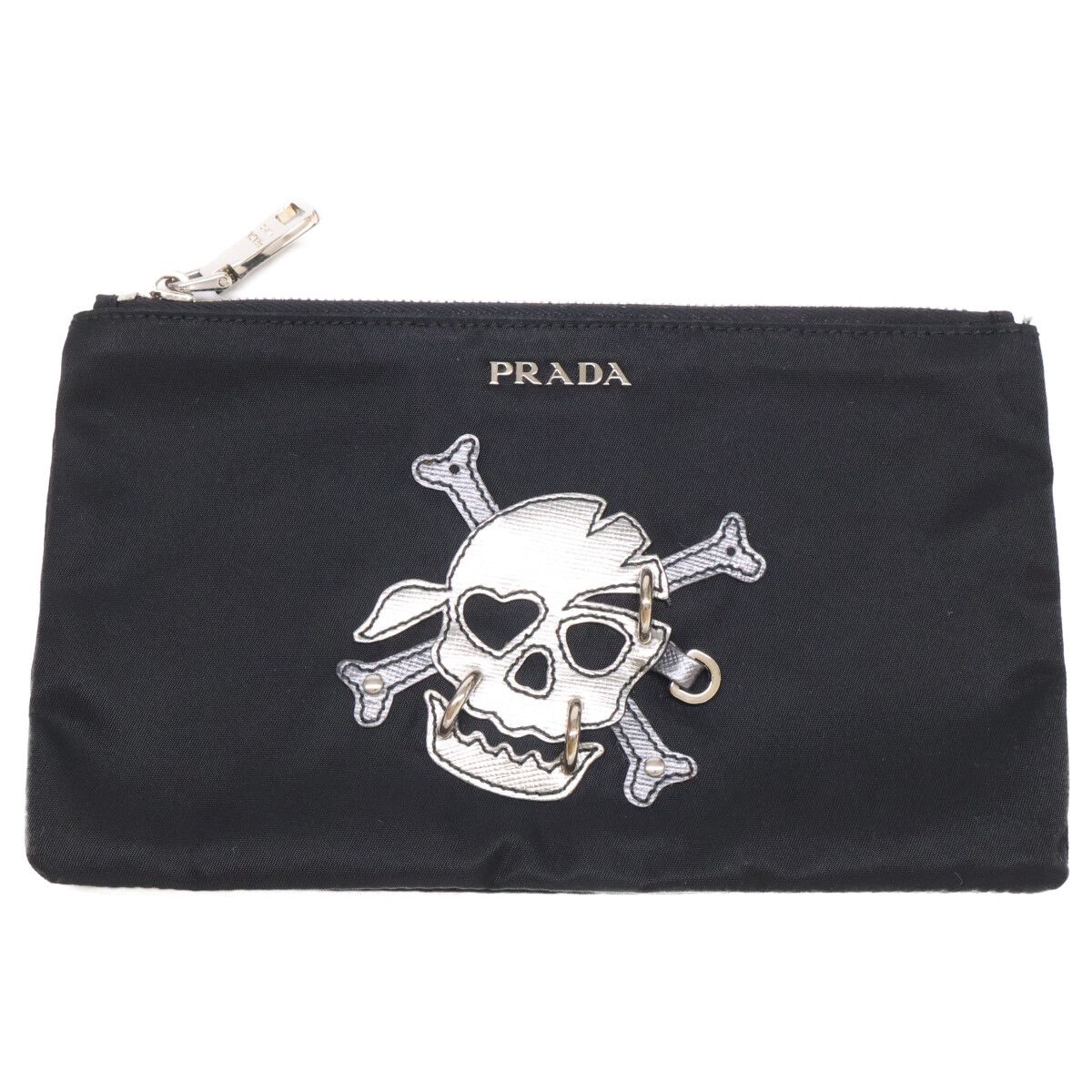 Prada Tessuto Skull Nylon Shoulder