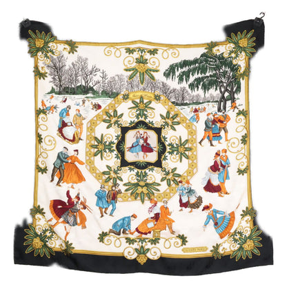 Hermes Joies D' Hiver Winter Enjoyment Silk Carre 90 Scarf