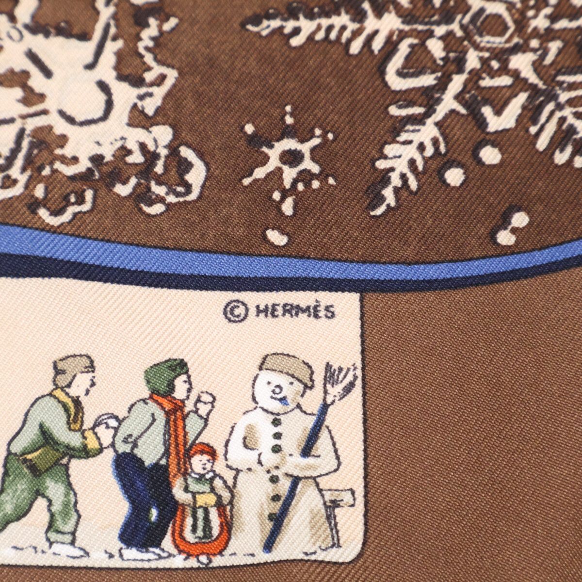Hermes Neige D Antan Last Year's Snow Silk Carre 45 Scarf — view 5