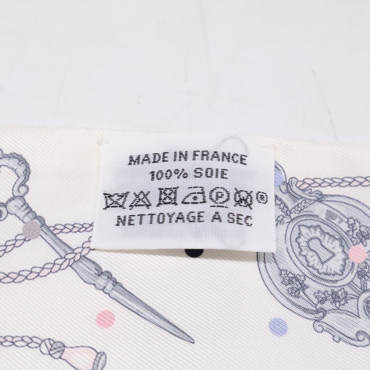 Hermes les Cles a Pois Key Motif Silk Twill Scarf — view 8