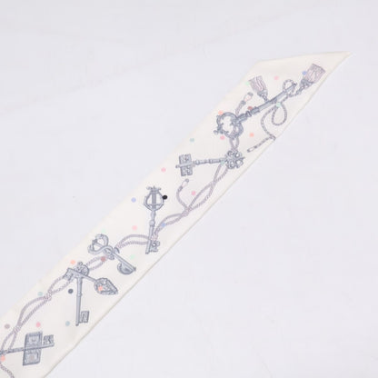 Hermes les Cles a Pois Key Motif Silk Twill Scarf — view 4