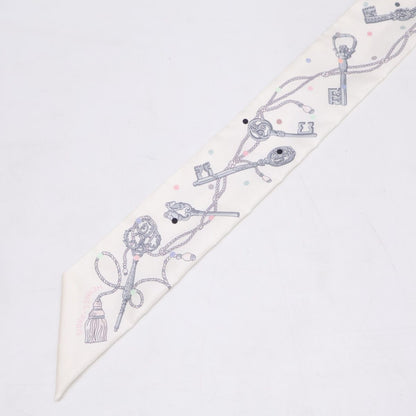 Hermes les Cles a Pois Key Motif Silk Twill Scarf — view 2
