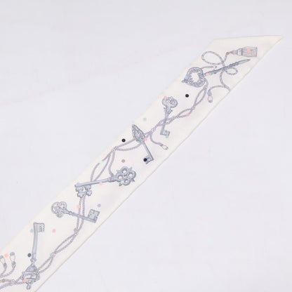 Hermes les Cles a Pois Key Motif Silk Twill Scarf — view 7