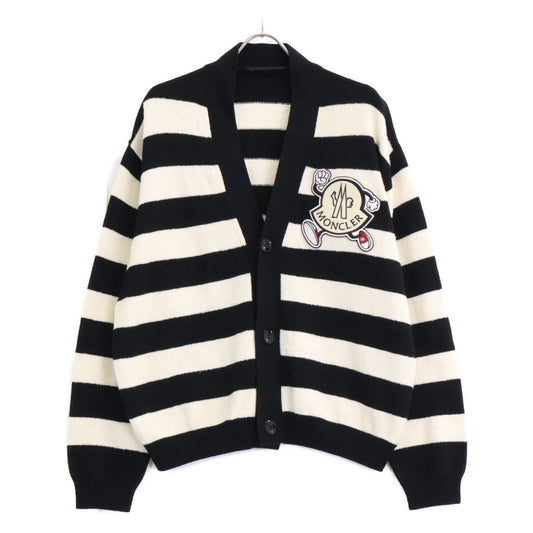 Moncler Cadigan Tricot Big Logo Patch Bo Da Ca Digan Cardigan